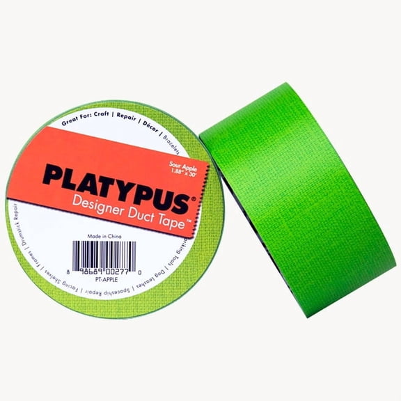 Platypus Duct Tape [Overstock] (Designer): 2 in. (48mm actual) x 32 ft. (Sour Apple Linen)