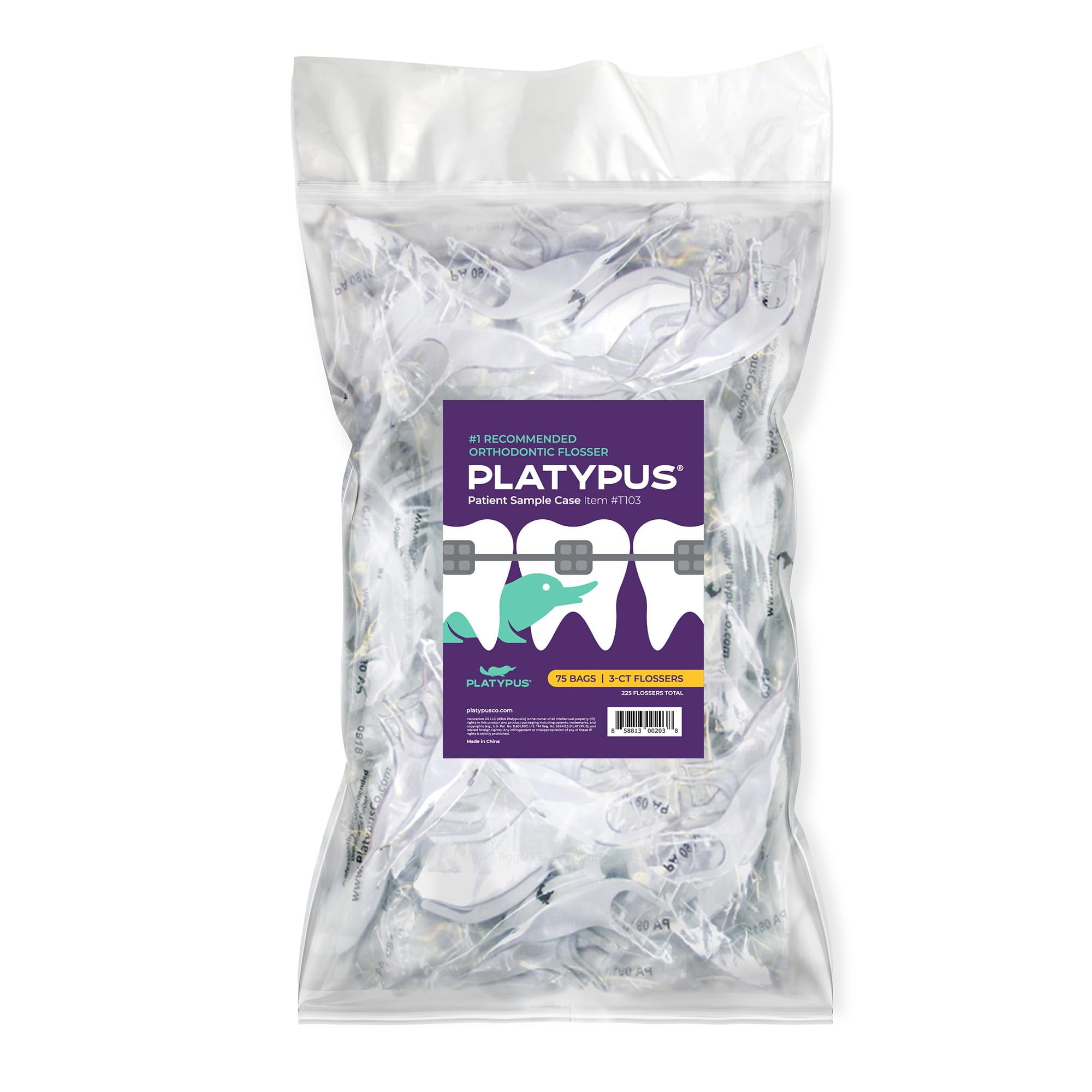 Platypus Ortho Flossers - 225/bag - BULK PACK