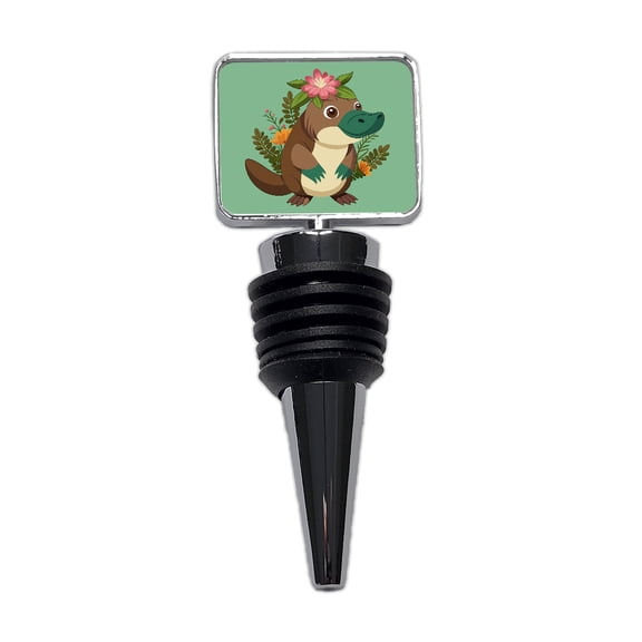 Platypus Floral Flowers Wine Bottle Stopper Cap Plug