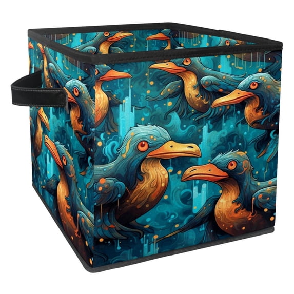 Platypus Foldable Storage Box Organizer with Handle, 10.8"x10.5"x10.6", Large Capacity Storage Basket - Storage Cubes for Home and Office