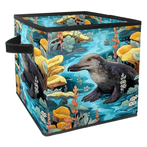 Platypus Foldable Storage Cubes with Handle 10.8"x10.5"x10.6" - Large Capacity Storage Containers, Storage Bins, Toy Box