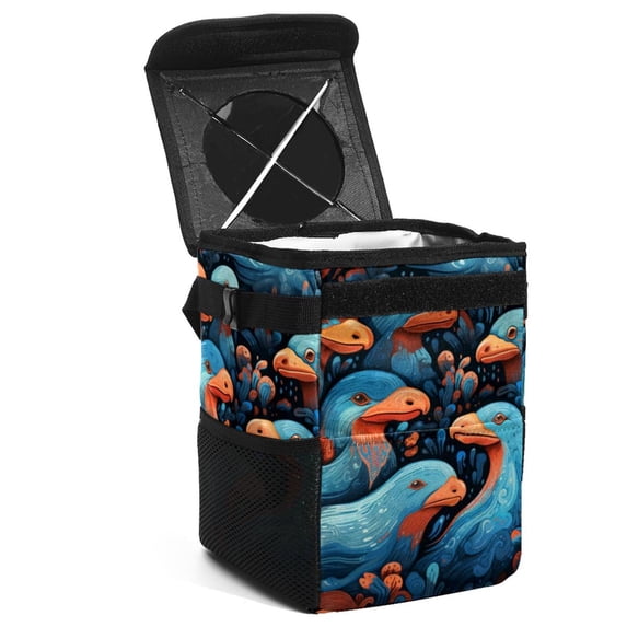 Platypus Foldable, with Lid, Leak-Proof, Hanging Storage Bag Car Trash Can - Car Garbage Can - Trash Can for Car