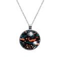 thumbnail image 1 of Platypus Glass Design Circular Pendant Necklace - Elegant Statement Piece for Women, 1 of 5