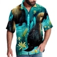 thumbnail image 1 of Platypus Men's Button Down Hawaiian Poplin Shirt Summer Beach Printed Casual Short Sleeve Unisex Shirts, 1 of 6