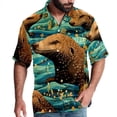 thumbnail image 1 of Platypus Men's Hawaiian Button Down Printed Short Sleeve Summer Beach Shirts, 1 of 6