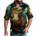 thumbnail image 1 of Platypus Men's Short Sleeve Button Down Casual Beach Printed Shirts, 1 of 6