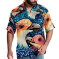 thumbnail image 1 of Platypus Men's Short Sleeve Poplin Shirt - Casual Printed Button Down Short Summer Beach Shirts Unisex940, 1 of 6
