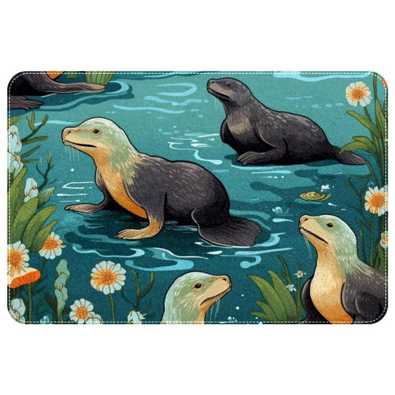 Platypus Non-Slip Polyester Chair Mats and Door Rugs - Machine Washable