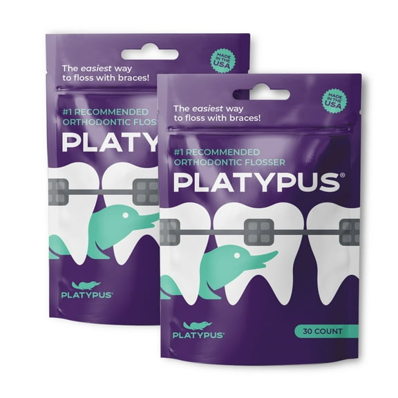 Platypus Orthodontic Flossers, Dental Floss Picks, 60 Pc Multipack