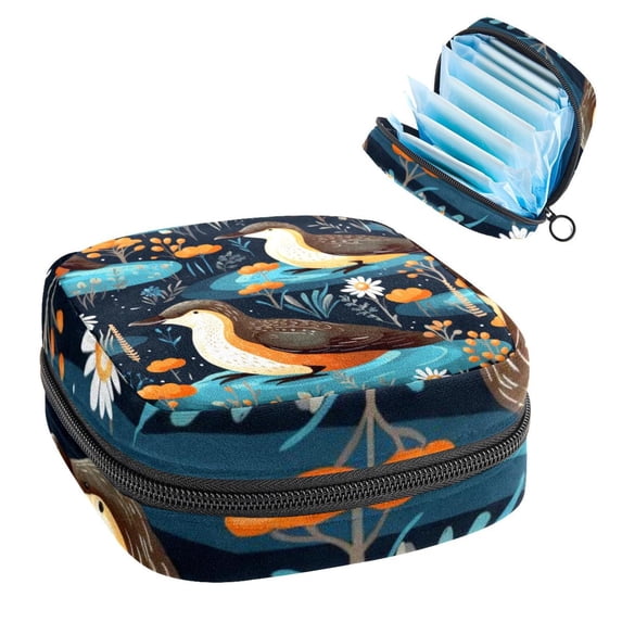 Platypus Sanitary Napkin Storage Bag Pouch, Period Bag Makeup Travel Bag Oxford Cloth Small Travel Toiletry Bag for Women, 4.7x6.6x6.6 in