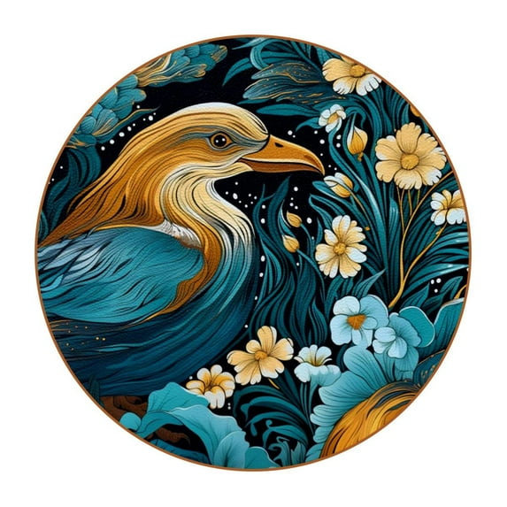 Platypus Set of 6 Round Microfiber Leather Coasters, 11x11 cm/4.3x4.3 in - Absorbent Drink Mats for Table Decor, Bottom - Stylish and Durable Cup Holders for Home and Office Use