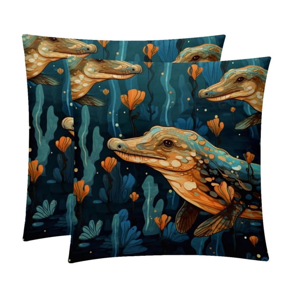 Platypus Set with Unique CoversPatterns - 2 Pack Decorative Pillows for Bed - Includes Pillow Inserts - Available in 16x16, 18x18, 20x20 Inches for Any Occasion