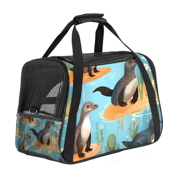 Platypus Sherpa Fabric Dog Bag 900D Oxford Cloth Pet Carrier with Nylon Webbing - 17x10x11.8 Inches