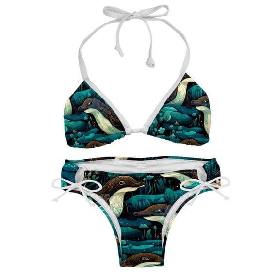 Platypus Swimsuit Women Bikini Set Two-Pack Detachable Sponge Adjustable Strap for Swimming Suits Beachwear