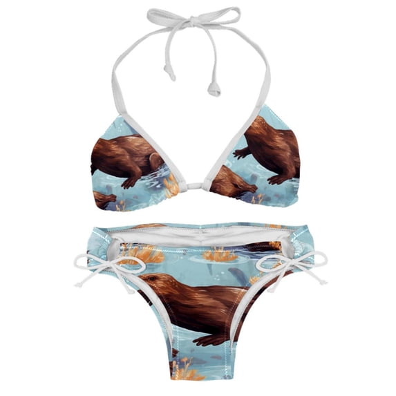 Platypus Swimsuit Women Bikini Set with Detachable Sponge & Adjustable Strap, Two-Pack Ideal for Beach & Pool Parties
