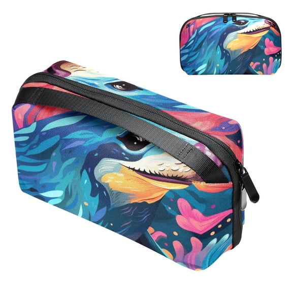 Platypus Travel Organizer Hard Drive Case Small Travel Case USB Cable Organizer - Oxford Cloth Waterproof Storage Box for Electronic Digital Products - 5.9x9.44x3.14 in