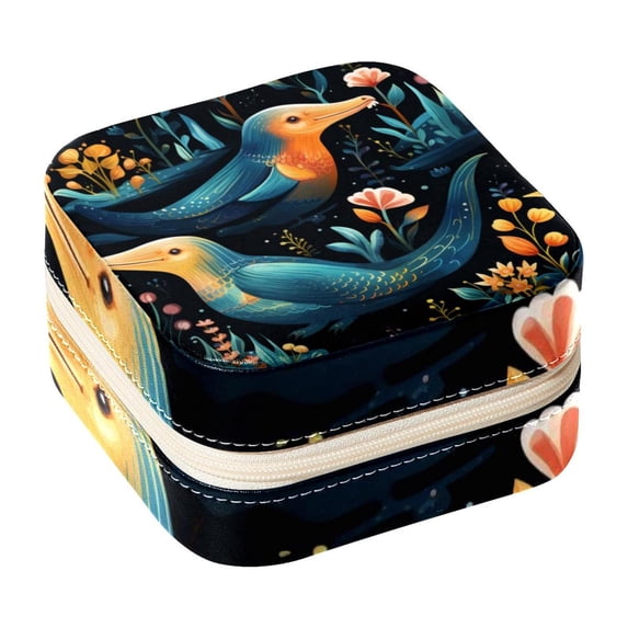 Platypus Travel Portable Square Jewelry Box Earring Organizer Necklace Holder Bracelet Holder Display Case Decorative Box Jewelry