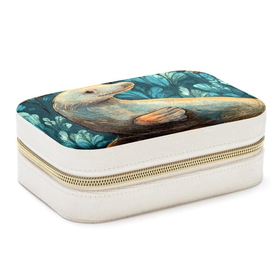 Platypus Velvet Portable Earring Holder with Removable Compartment: Display Case, Jewelry Box, Decorative Box - Gift!