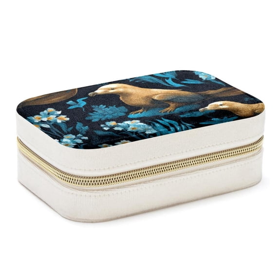 Platypus Velvet Portable Jewelry Box with Removable Compartment - Stylish Gift, Display Case, and Decorative Box