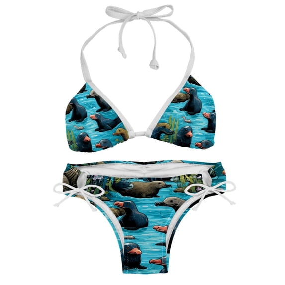 Platypus Women's Swim Suit Bikini Set 2-Pack with Detachable Sponge and Adjustable Strap for Beach and Pool Parties