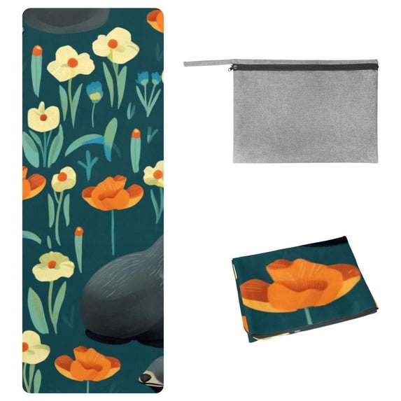 Platypus Yoga Blanket with Storage Bag, 72.8"x26.8" - Yoga, Pilates, and Fitness - Includes Yoga Towel and Mat Towel