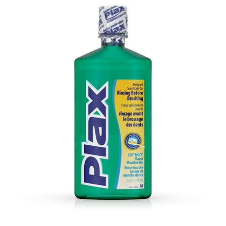 Plax Oral Care Rinse Mouthwash, Refreshing Soft Mint Flavor, 24 fl oz