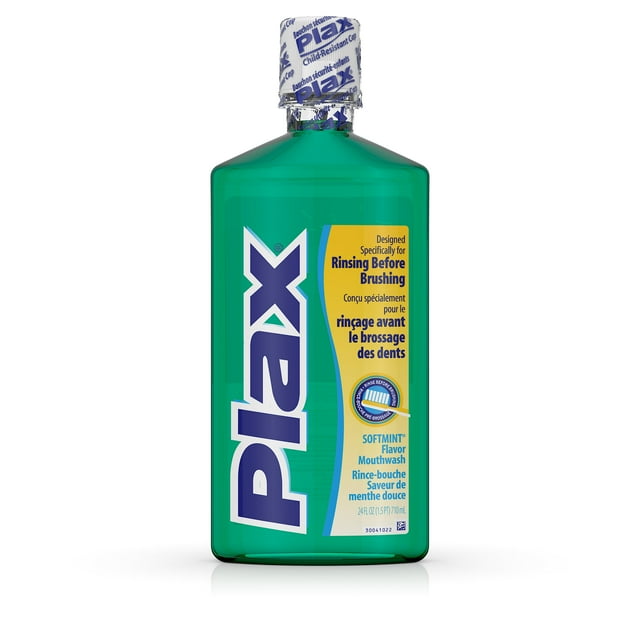 Plax Oral Rinse Mouthwash, Refreshing Soft Mint Flavor, 24 fl. oz