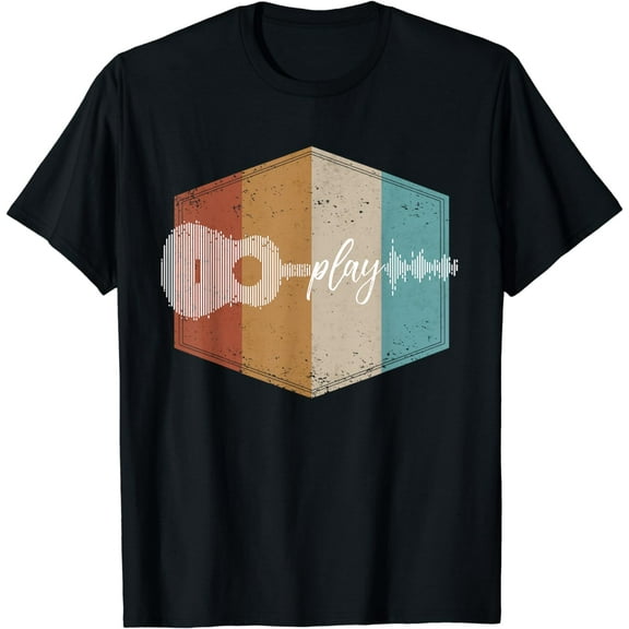 Play Acoustic Guitar Guitarist Gift Music Lover Band Vintage T-Shirt