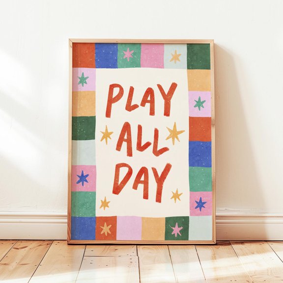 Play All Day Colorful Stars Playroom Poster