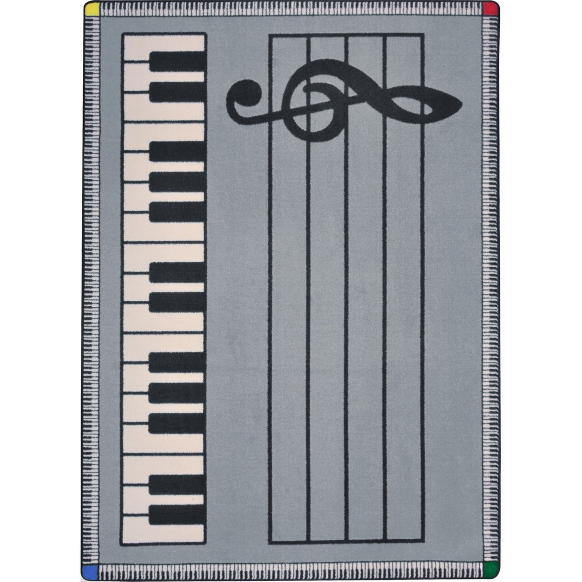 Play Along© Gray with Keys by Joy Carpets Area Rug