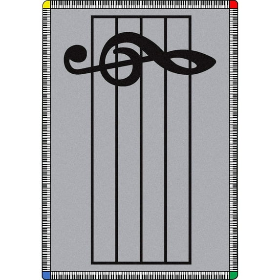 Play Along 5'4" x 7'8" Area Rug In Color Gray