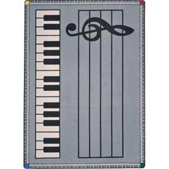 Play Along Rug 7 ft. 7 in. Round - Gray with keys