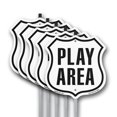 thumbnail image 1 of Play Area (5 Pack) 12 inch X 12 inch Shield Shaped Rust-Free Aluminum Metal Signs with Aluminum Mounting Stakes Weather Resistant Made in the USA, 1 of 8