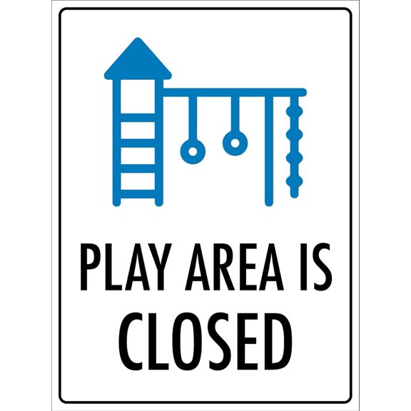 Play Area Is Closed Sign - Hospitality Sign, 12 X 16 Inch Metal Tin Sign