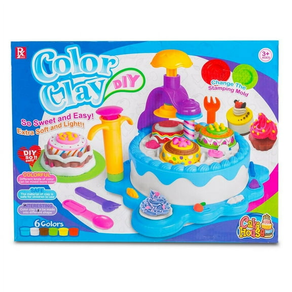 Play Baby Toys DIY Super Soft Clay Collection , Chef deluxe Series -Cake House - Create Many Beautiful Cakes Decorated All By You