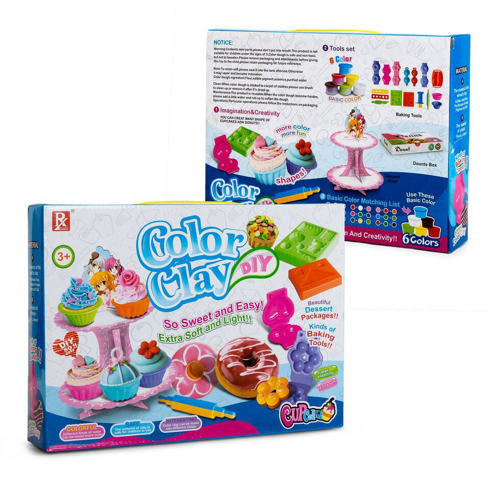 Play Baby Toys DIY Super Soft Clay Collection Fast Food Series Cupcake And Doughnut Set So Yummy And Sweet