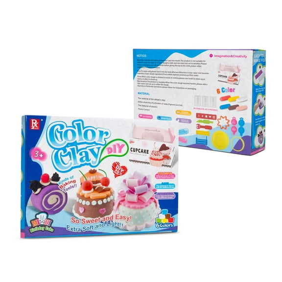 Play Baby Toys DIY Super Soft Clay Collection, Starter Kit - Mini Birthday Cake Set - Imagination And Creativity