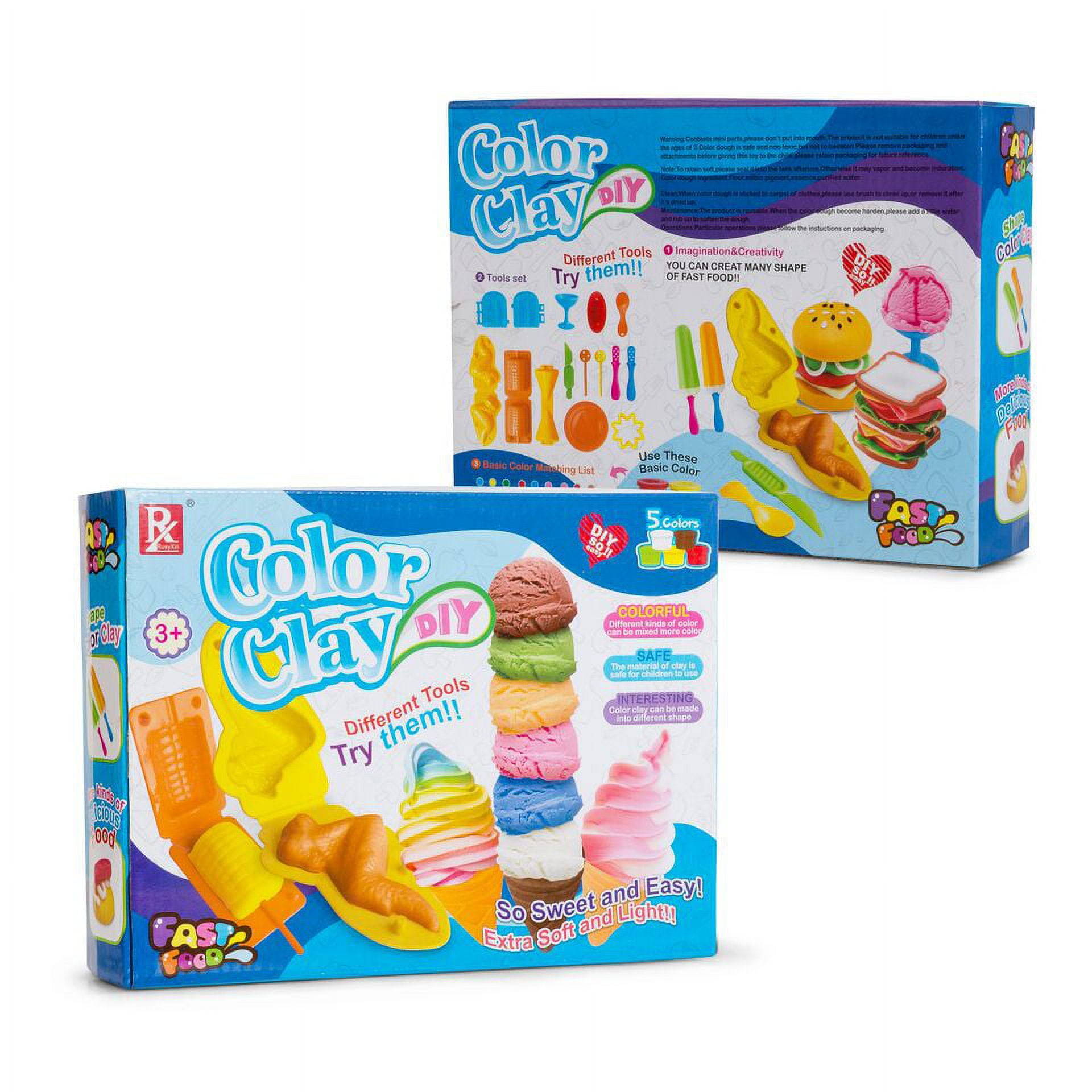 Play Baby Toys DIY Super Soft Clay Collection, Variety Pack - Fast Food -  Make All Your Favorite Treats