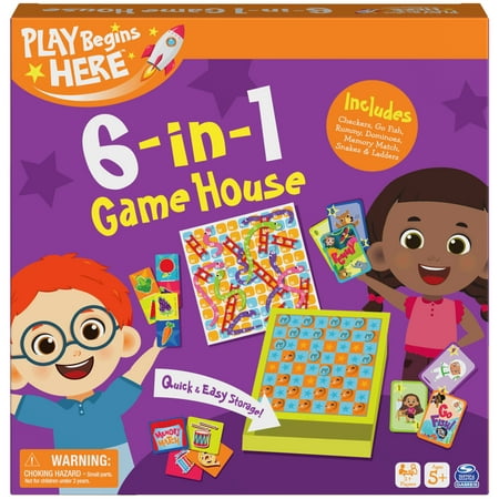 product image of Play Begins 6-in-1 Classic Games Set, for Families and Kids Ages 5 and up