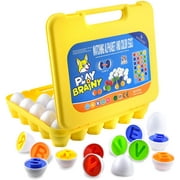 Play Brainy Montessori Alphabet ABC and Color Matching 26 Pc. Eggs Letter Set for Children