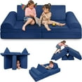 thumbnail image 1 of Play Couch Sofa for Kids Large Size, Modular Kids Play Couch, Kids Couch Building Fort for Playroom Bedroom, Children Convertible Foam Cushion Couch for Boys and Girls, Blue, 1 of 9