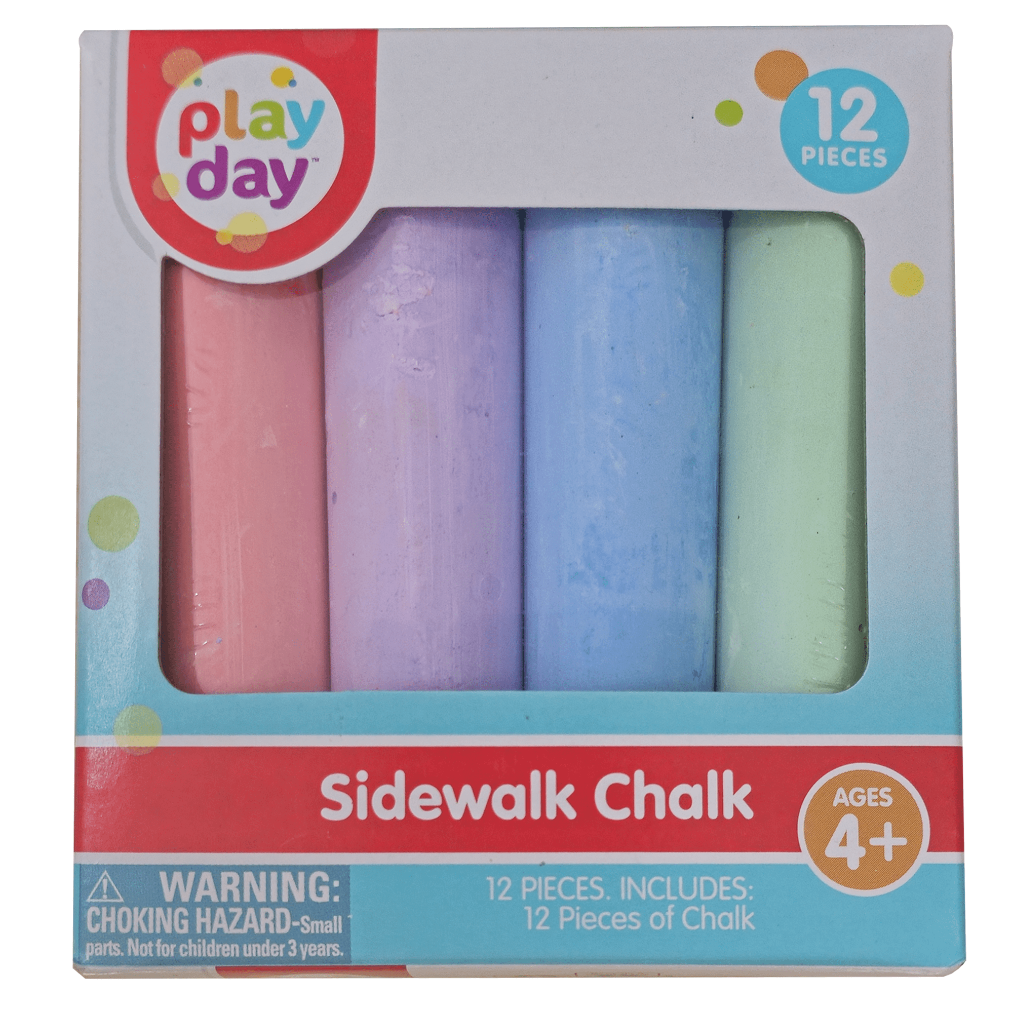 Play Day 12CT Sidewalk Chalk, 12 Pieces