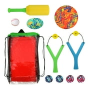 Play Day Water Sports Set 4 Games Splash Flying Disk Splash Football Foam Baseball Bat & Ball Sling Shots with Splash Balls Ages 3+