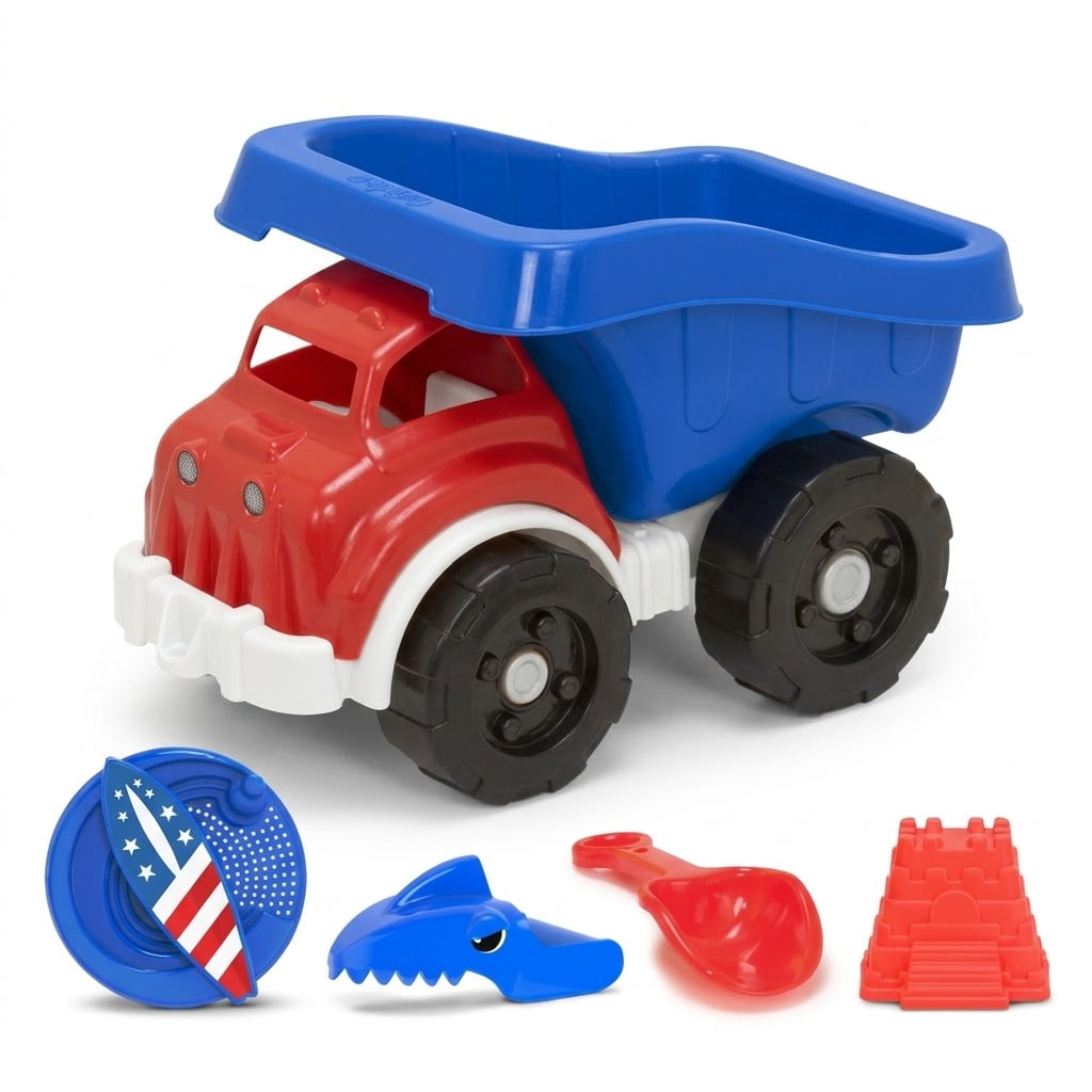 Playday Red White and Blue 5pc Beach Dump Truck - Walmart.com