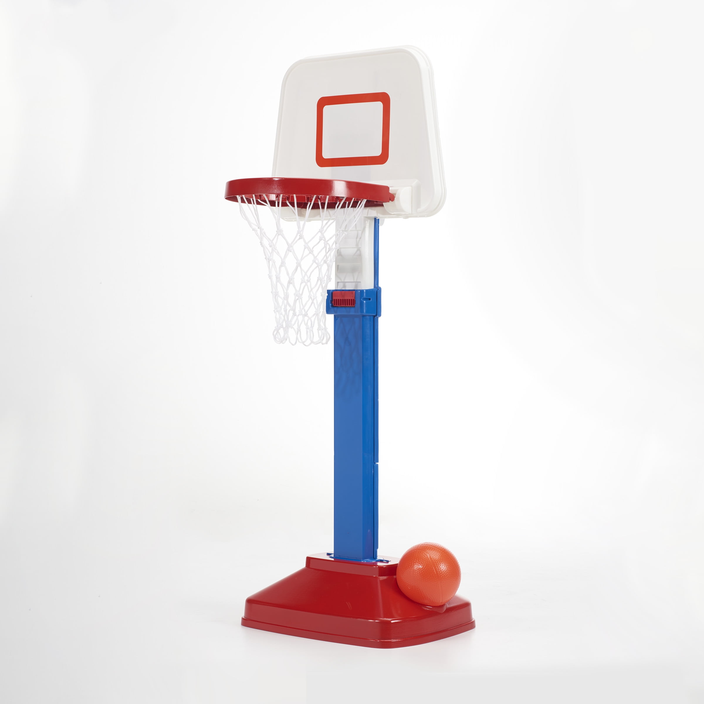 Adjustable Red and Blue Plastic Kids Basketball Hoop Set