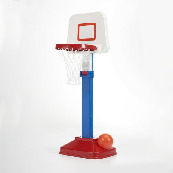 Play Day Adjustable Basketball Goal with Basketball, Basketball Hoop for Toddlers & Preschoolers