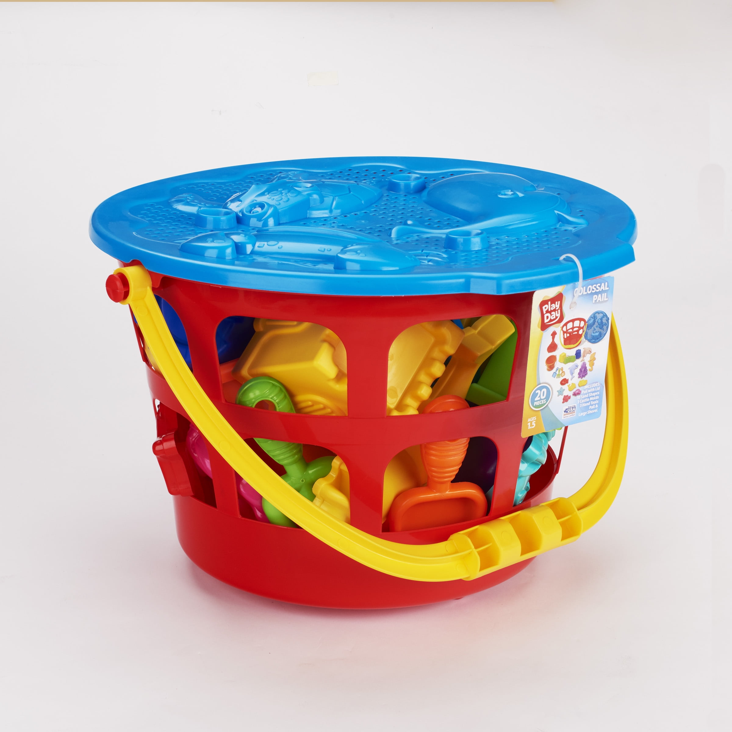 Playbees Beach Sand Toy Set, Includes 12 Sets,Buckets and Shovels,4.25  inches,Sand Castle Beach Mold Pails, Plastic Beach Buckets & Shovel Tools