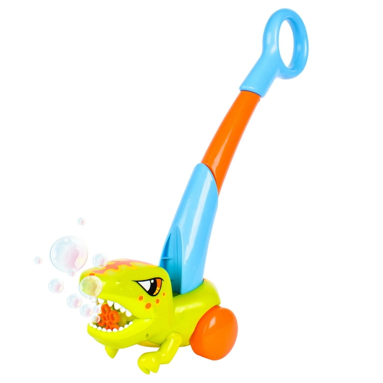 Play Day Dino Push Bubble Blower, Includes 4oz Bubble Solution 