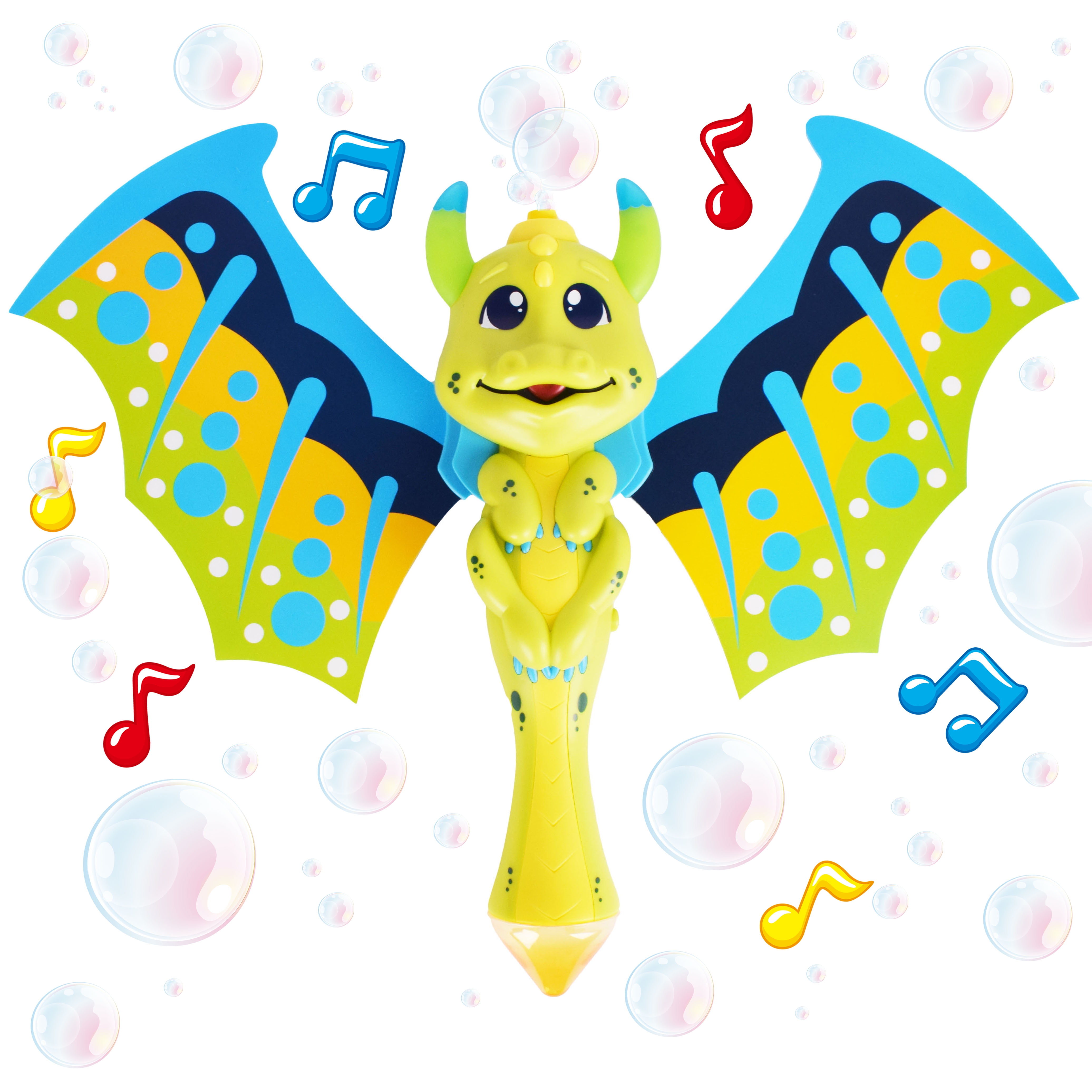 Play Day Dragon Bubble Blowing Wand with Lights and Sounds, Includes Bubble Solution