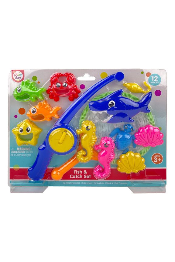 Fish & Catch 12-Piece Pool & Bath Toy Game, Ages 3+, Unisex
